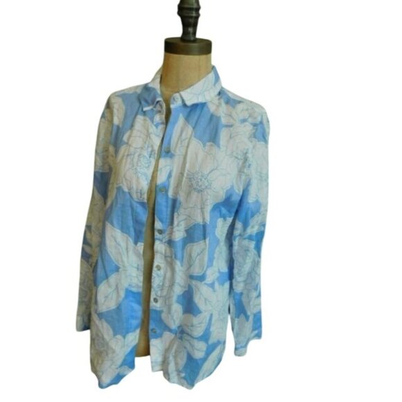 J. Jill Size S Small Love Linen Button Down shirt Top - Picture 2 of 3